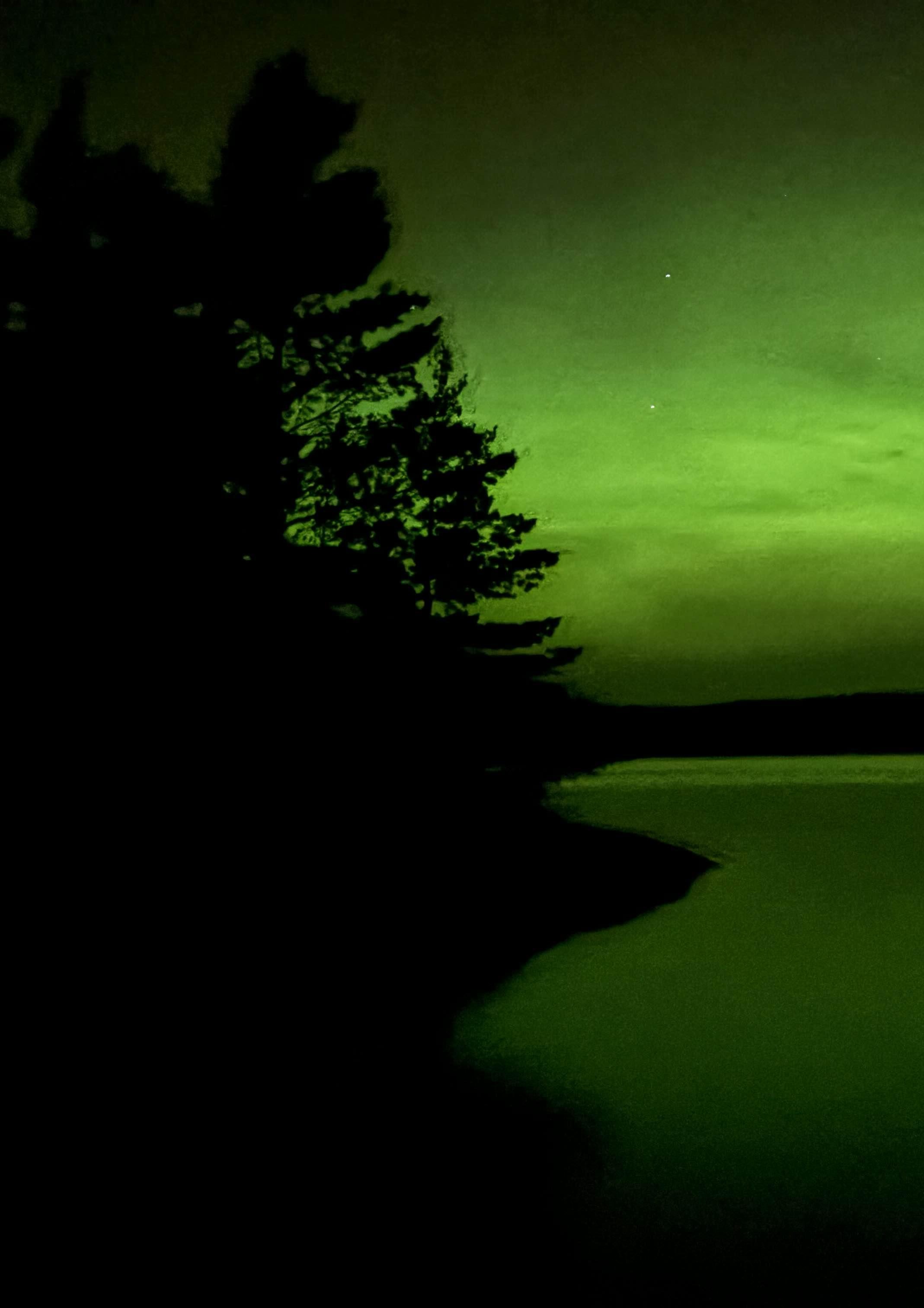 Aurora lake scene